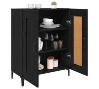 vidaXL Vitrina Roble Negro 69,5 x 34 x 90 cm Madera contrachapada, Almacenamiento Amplio, aparador Duradero, diseño Moderno, Armario Rectangular, Mueble Funcional para la Sala de Estar, Unidad de org