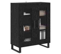 vidaXL Vitrina Roble Negro 69,5 x 34 x 90 cm Madera contrachapada, Almacenamiento Moderno para Sala, aparador Rectangular, Organizador práctico, Muebles Minimalistas, estantería compacta