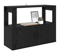 vidaXL Vitrina Roble Negro 80 x 30 x 60 cm Madera contrachapada, Salón, aparador Rectangular, solución Moderna, Amplio Espacio, Elegante Mueble, organización versátil en casa