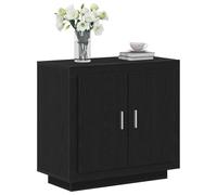 vidaXL Vitrina Roble Negro 80 x 40 x 75 cm Madera de ingeniería | Este aparador tiene un montón de espacio, ideal para platos y manteles Mantiene tus cosas organizadas y al alcance,