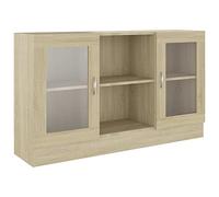 vidaXL Vitrine - Armario de madera de roble Sonoma (120 x 30,5 x 70 cm)