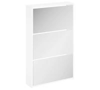 vidaXL Zapatero 3 Niveles y Espejo Blanco 63x17x102,5 cm