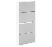 vidaXL Zapatero 4 Compartimentos Espejo Blanco 63x17x134 cm