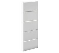 vidaXL Zapatero 5 cajones con Espejo Blanco 63x17x169,5 cm