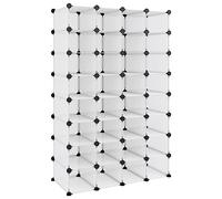 vidaXL Zapatero Armario de Zapatos Estantería Organizador Soporte Pasillo Entrada Portátil Almacenaje Modular PP Transparente 93x36,5x140 cm