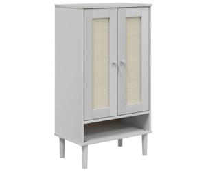 vidaXL Zapatero Aspecto Ratán, Armario de Almacenaje, Organizador Soporte para Zapatos, Estantes para Recibidor Pasillo, Madera Maciza Blanco