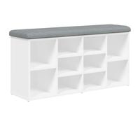 Banco zapatero hermes 10 módulos + asiento acolchado blanco 50x102x32 cm