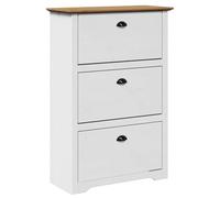 vidaXL Zapatero BODO Blanco y marrón 80x35x118 cm