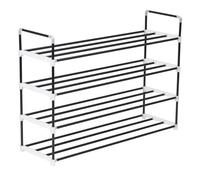 Vidaxl zapatero con 4 estantes metal y plástico negro 74 cm