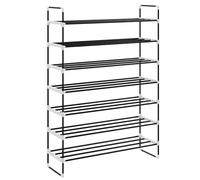 vidaXL Zapatero 7 Estantes Negro Metal y Plástico Organizador Zapatos Calzado