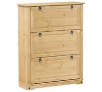VidaXL Mueble Zapatero Corona de Madera Maciza de Pino 99x32x124,5 cm, Armario y Estantería para Zapatos