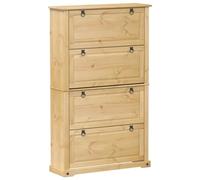 vidaXL Mueble Zapatero Corona Madera Maciza de Pino 99x32x163,5 cm