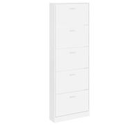 vidaXL Zapatero de madera blanco 5 compartimentos