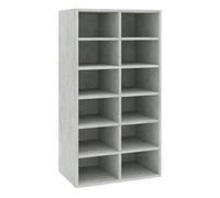 Vidaxl zapatero de madera contrachapada gris hormigón 54x34x100,5 cm