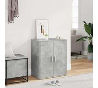 vidaXL - Zapatero de madera de ingeniería con 2 puertas y 5 estantes, para salón, pasillo, dormitorio, 60 x 35 x 70 cm (gris hormigón)