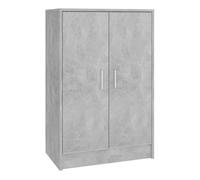 Vidaxl zapatero de madera de ingeniería gris hormigón 60x35x92 cm