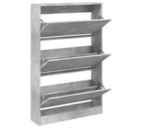 vidaXL Zapatero de Madera de ingeniería Gris hormigón 80x21x125,5 cm