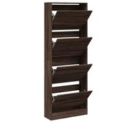 vidaXL Zapatero de Madera de ingeniería marrón Roble 60x21x163,5 cm