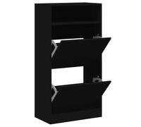 vidaXL Zapatero de Madera de ingeniería Negro 60x34x116 cm