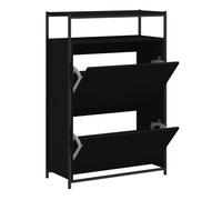 Vidaxl zapatero de madera de ingeniería negro 75x34x112 cm