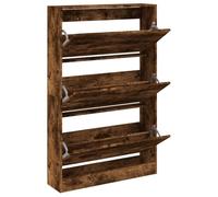 vidaXL Zapatero de Madera de ingeniería Roble Ahumado 80x21x125,5 cm