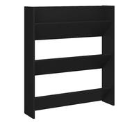 vidaXL Zapatero de Pared Colgante Organizador de Zapatos Armario Pasillo Almacenaje Estantería Muebles Negro Madera Contrachapada 80x18x90 cm
