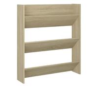 Vidaxl zapatero de pared madera contrachapada roble sonoma 80x18x90 cm