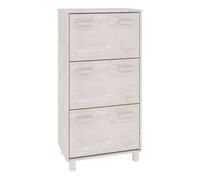 HAMAR - Zapatero (madera maciza, 59,5 x 35 x 117 cm), color blanco