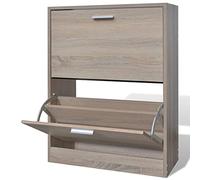 vidaXL Zapatero Madera Color Roble con 2 Compartimentos
