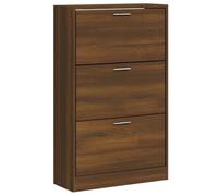 vidaXL Mueble Zapatero Armario Pasillo Entrada Estante Almacenamiento Organizador Sala de Estar Dormitorio Madera Contrachapada Marrón Roble