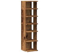 vidaXL Armario zapatero de madera de ingeniería envejecida con estantería 28x27x102 cm