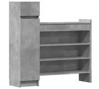 vidaXL Zapatero Madera de ingeniería Gris hormigón 100,5x28x100 cm, Mueble Zapatero, Armario de Zapatos, estantería de Zapatos, Armario Zapatero