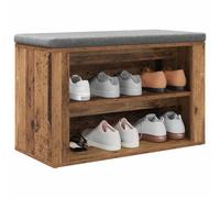 vidaXL Zapatero Madera Vieja 75 x 35 x 45 cm Madera contrachapada, Estante para Zapatos Compacto, Banco de Entrada Moderno, Mueble Funcional, Almacenamiento Duradero, Organizador eficiente