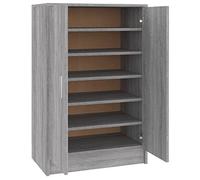 vidaXL Zapatero Organizador de Zapatos Soporte Armario Pasillo Almacenaje Estantería Muebles de Madera Contrachapada Gris Sonoma 60x35x92 cm