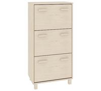 vidaXL Zapatero Organizador Zapatos Armario Pasillo Entrada Almacenaje Muebles Estantería de Madera Maciza de Pino Marrón Miel 59,5x35x117 cm