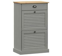 vidaXL Zapatero Vigo Madera Maciza de Pino Gris 60x35x96 cm