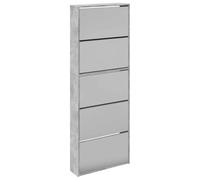 vidaXL Mueble zapatero y espejo 5 niveles – Armario para salón y pasillo, Gris hormigón