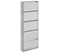 vidaXL Zapatero y Espejo 5 Niveles Gris Sonoma 63x17x169,5 cm