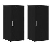 vidaXL Zapateros 2 uds Roble Negro 32x35x70 cm Madera de ingeniería, Zapatero, Organizador de Zapatos, Estante para Guardar Zapatos, Armario Zapatero