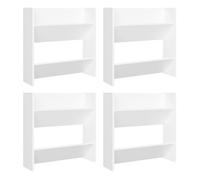 vidaXL 4X Armarios Zapateros de Pared Colgante Organizador de Zapatos Armario Pasillo Almacenaje Estantería Muebles Blanco Contrachapada 60x18x60cm