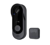 Video - Cámara de seguridad | Timbre de puerta inalámbrica, sensor de detección de movimiento inteligente, almacenamiento bidireccional para alertas de visitantes de puerta delantera, trabajo remoto