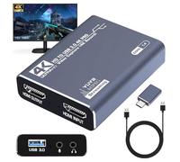 Video Capture Card 4K HDMI a USB 3.0, 1080P 60Hz Audio Video Capture Card, Game Capture Card High Speed 4K HDMI Loop-Out, Tarjeta de grabación de vídeo para PS4/PC/OBS/cámara/Streaming/Teaching