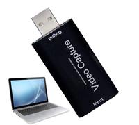 Video Capture Card, Low Latency USB Capture, Reusable Versatile Audio Grabber for Live Streaming Recording Teaching Broadcast, 2.48x1.1x0.51 pulgadas, Black
