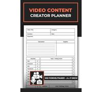 Video Content Creator Planner: Social Media Posting Schedule Record Notebook | Filming & Editing Workflow Organizer | 100 Forms