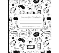 Video Game Composition Notebook for Boys - Wide Ruled 100 Pages | Gamer School Notebook for Kids, Teens, Students | Cool Gaming Theme Back to School ... for Students or Teachers | Boy Gift Idea