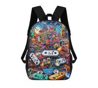 Video Game Controllers in A Digital Artwork Mochila Infantil, Mochila Escolar De Gran Capacidad Para Estudiantes, Mochila Para Libros, Mochila Para Niños, Niñas, Adultos Y Adolescentes 17inch