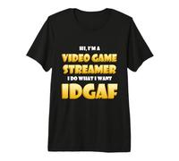 Video Game Streamer Idgaf Costume Gaming IRL Streaming Games Camiseta Premium