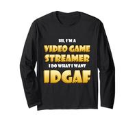 Video Game Streamer Idgaf Costume Gaming IRL Streaming Games Manga Larga