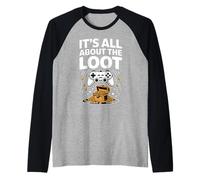 Video Game Treasure Chest Gamer Role It's All About The Loot Camiseta Manga Raglan
