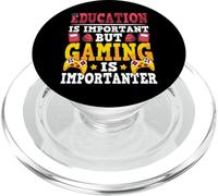 Video Gamer - Education Is Important But Gaming Importanter PopSockets PopGrip para MagSafe